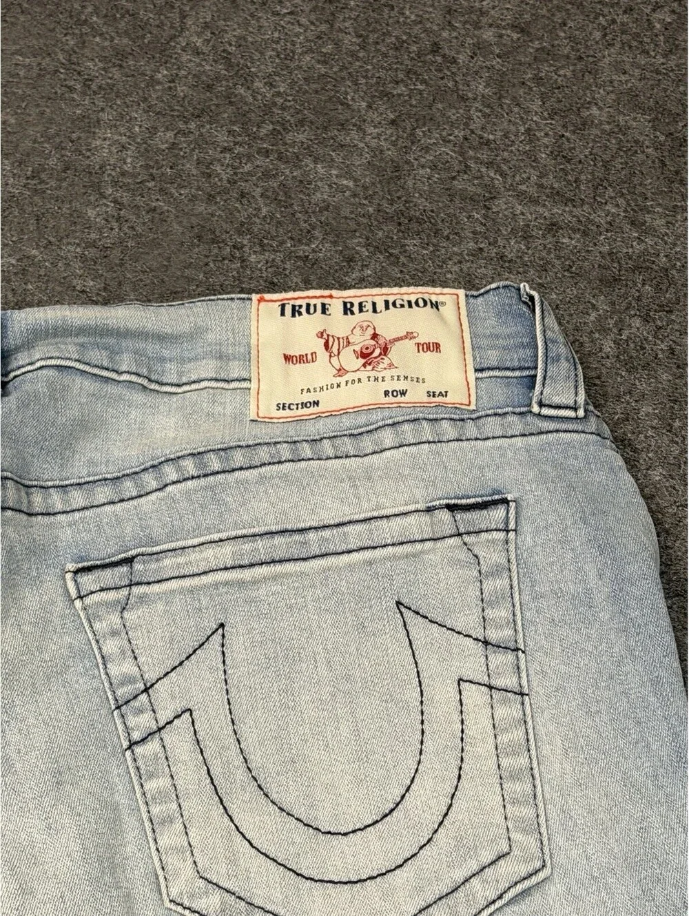 True Religion Rocco Relaxed Skinny Jeans Men’s 38x27 Light Wash Stretch Denim